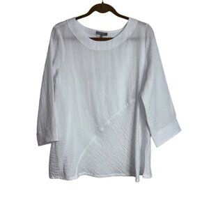 Habitat White Women's Size M Blouse Boho Lagenlook White Layering Minimalist